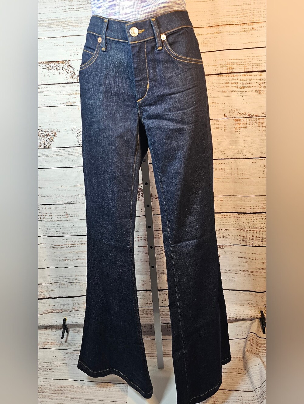 AGOLDE Premium High Rise Flare Jeans Dark Indigo 34" Inseam Size 27